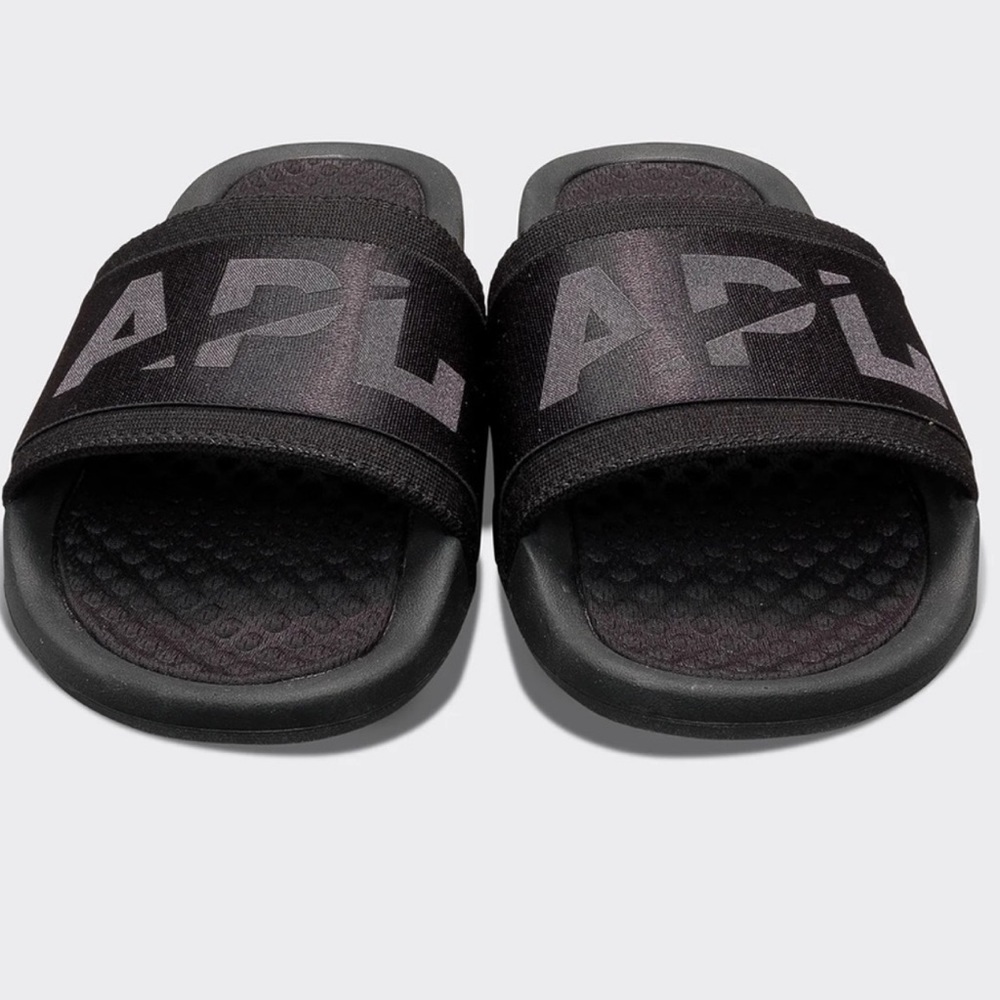 APL Slides Women's TechLoom Satin Slide Sandal BLACK SZ 11 Limited Edition EUC